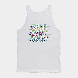 Wasted - Cartoon Typography Drawn Design Tank Top